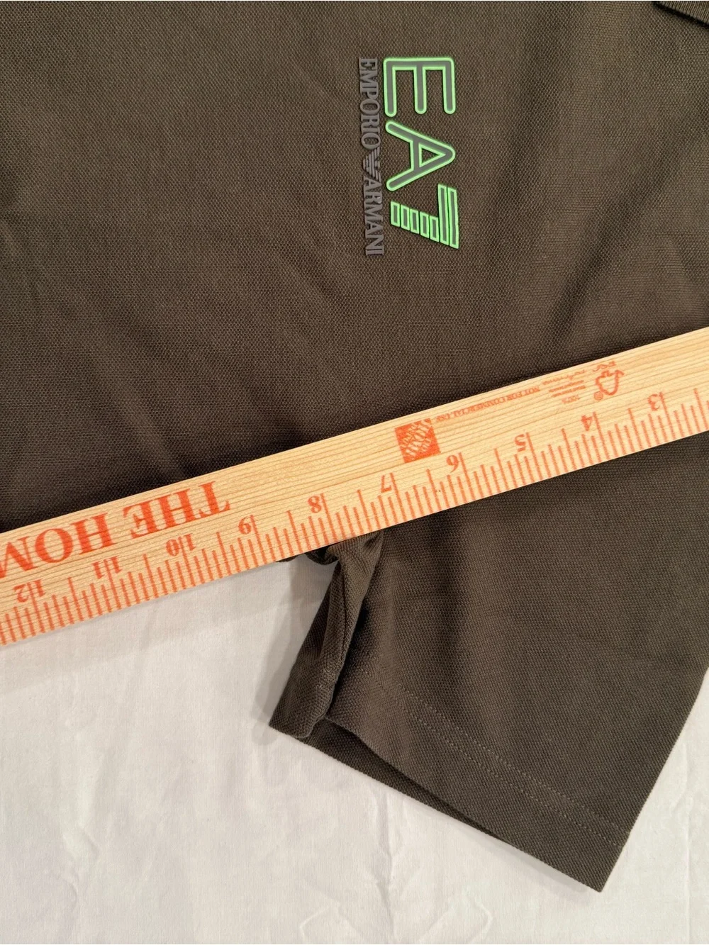 Emporio Armani EA7 Brown Polo with Neon Green Trim